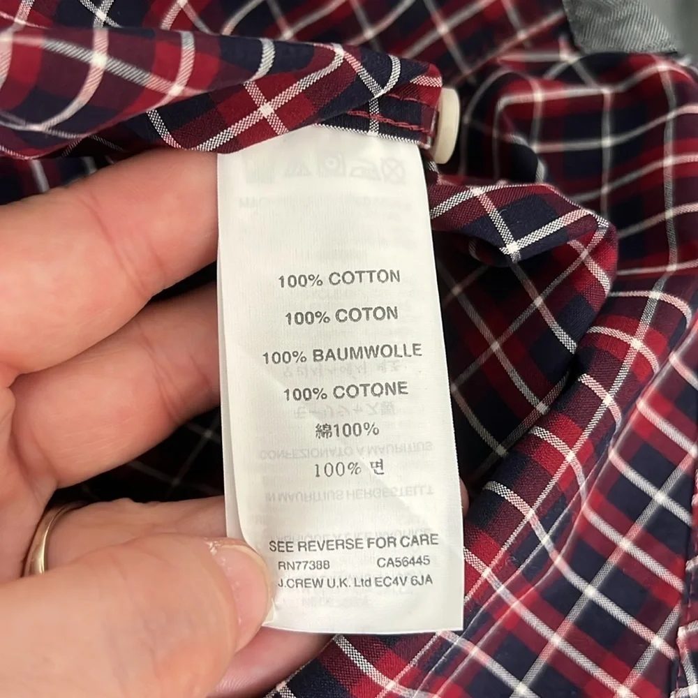 JCrew Classic Fit Button Down Shirt Plaid Size Medium